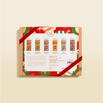 Coffret Cadeau de 6 Mini Tablettes de Chocolat Grand Cru – Édition de Noël