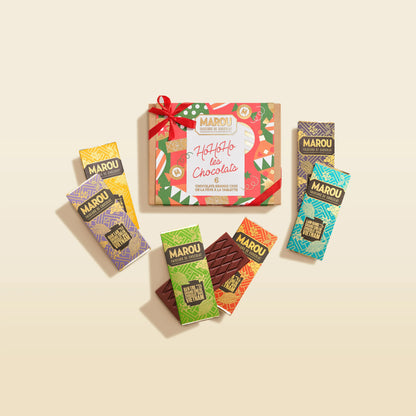 Coffret Cadeau de 6 Mini Tablettes de Chocolat Grand Cru – Édition de Noël