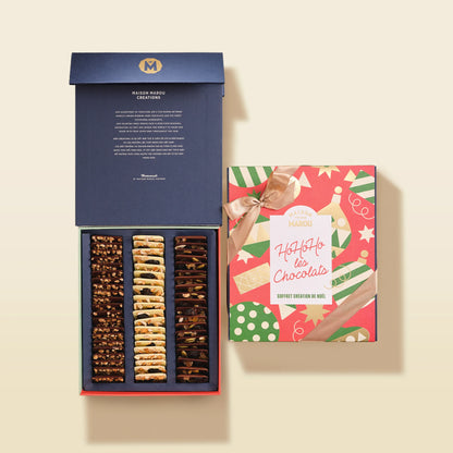 Coffret de création de chocolat (Mendiants & Napolitains) – Édition de Noël